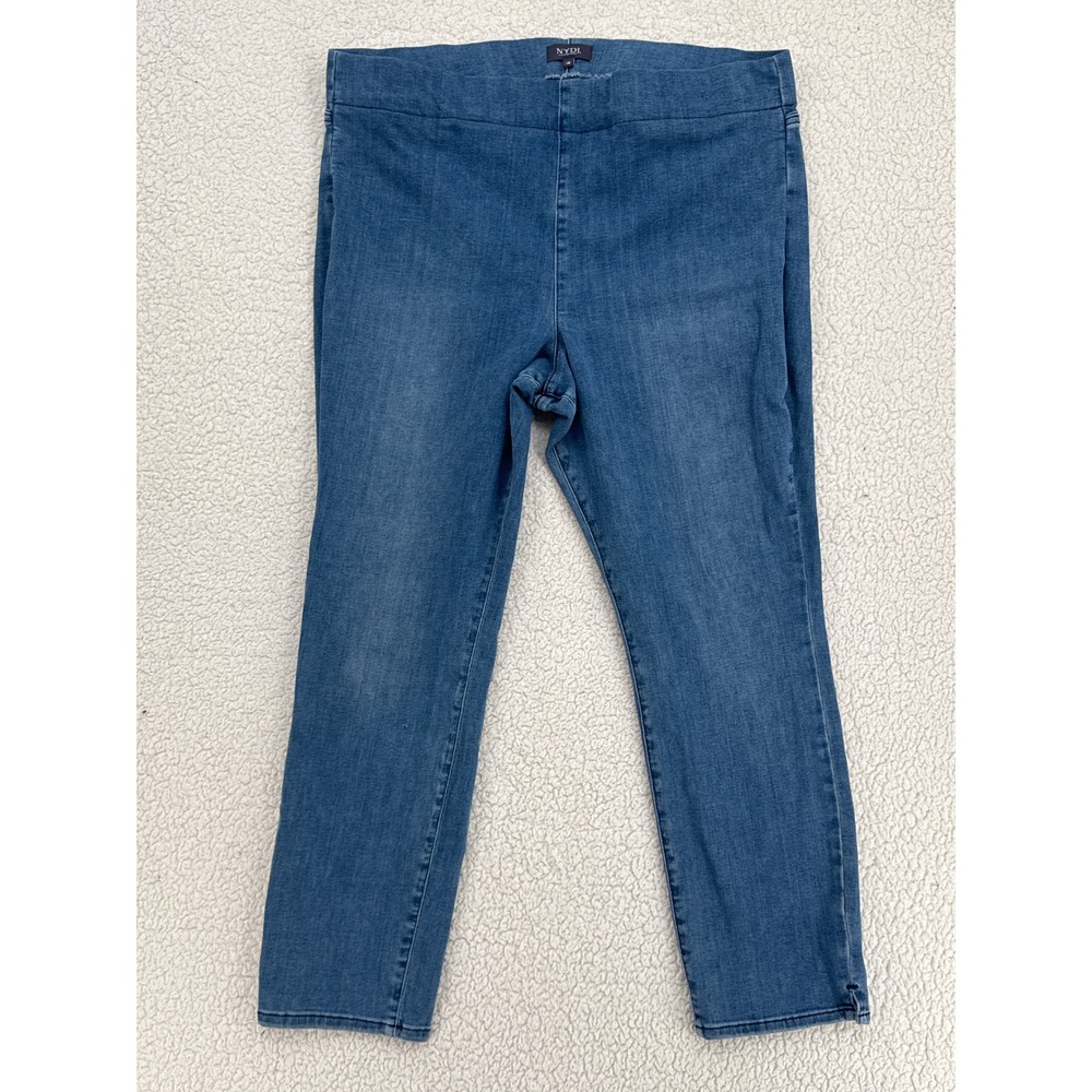 NYDJ Pull-On Skinny Split Ankle Jean Women Size 18 Blue Denim Casual